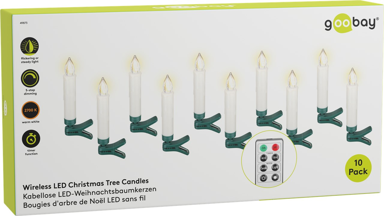 bianco caldo e RGB EINFEBEN 10 candele a LED senza fili con batterie colorate candele per albero di Natale con telecomando timer dimmerabile 
