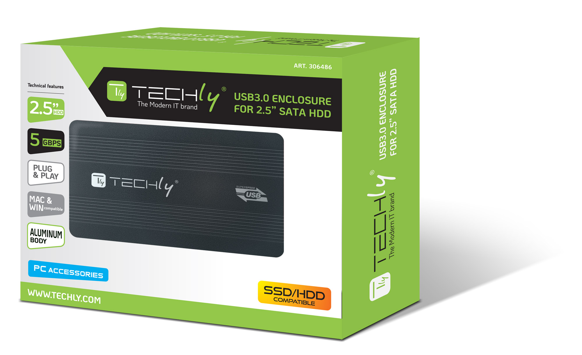 USB 2.0 3.5 Inch SATA External Hard Drive HDD Enclosure Case Black Box 