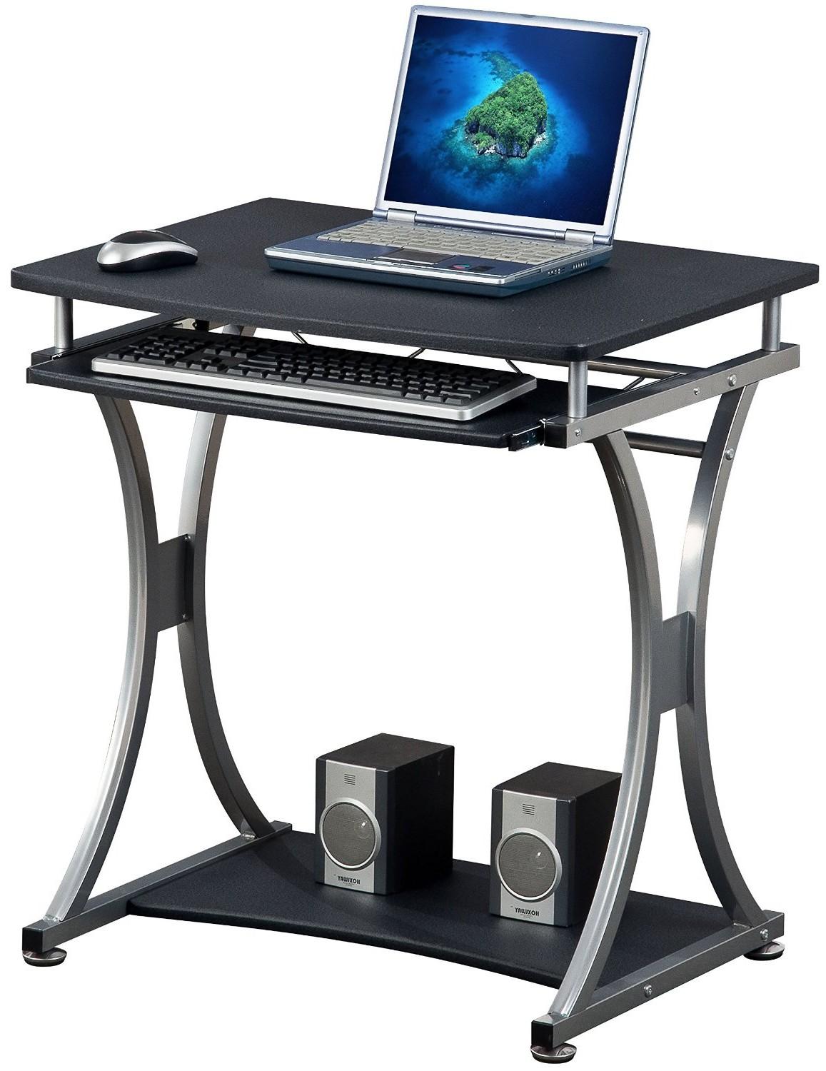 Compact Desk for PC with Removable Tray, Black Graphite - Computer 