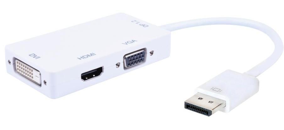 Adapter 3 in 1 DisplayPort 1.2 to HDMI / DVI / VGA - Audio Video 