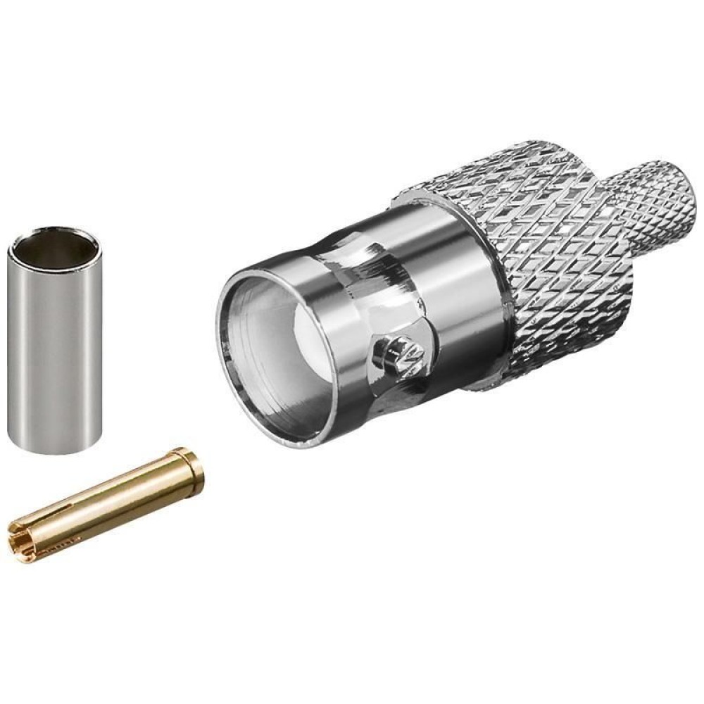 Connettore BNC Femmina a Crimpare per Cavo RG58 - OEM - IBNC 2030-1 Connettore BNC Femmina a Crimpare per Cavo RG58 - OEM - IBNC 2030-1