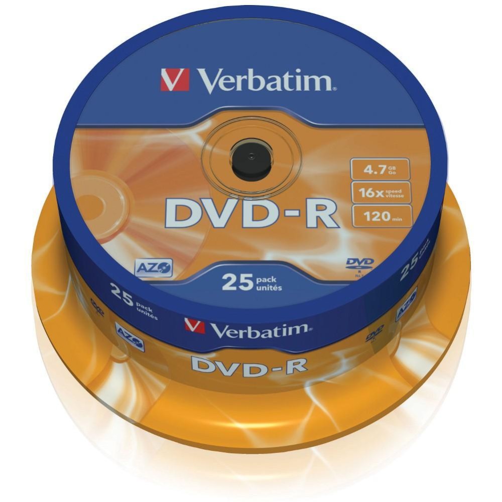 Campana 25 DVD-R Matt Silver 4.7GB - VERBATIM - ICA-DVD-MENO25-1