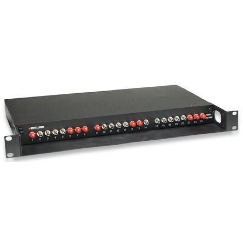 Cassetto Ottico 19'' con 24 bussole ST Nero - INTELLINET - ILWL SB-DT-24ST-1