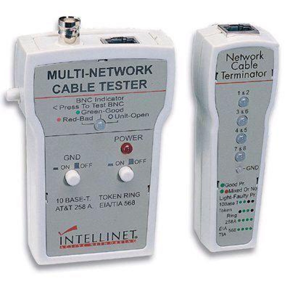 Tester per cavi RJ45 e BNC - INTELLINET - I-CT MN-01