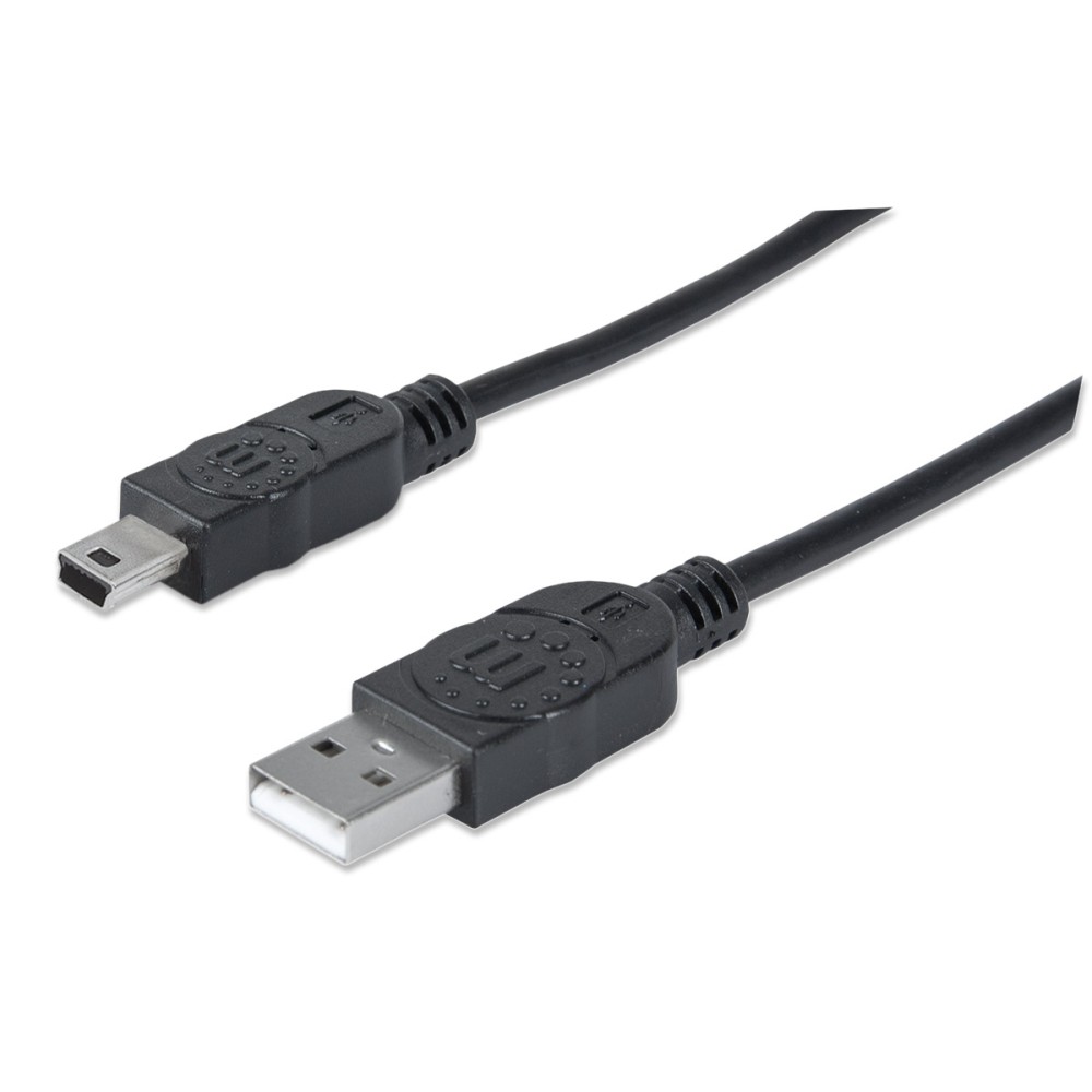 Cavo USB 2.0 A maschio/mini B 5 pin maschio 1,8 m Nero - MANHATTAN - ICOC MUSB-AA-020