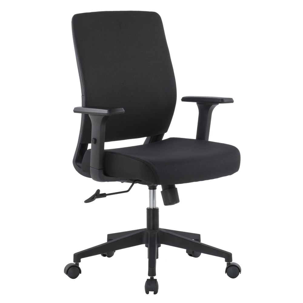 Poltrona da Ufficio con Seduta Imbottita e Braccioli - TECHLY - ICA-CT DC001BK-1