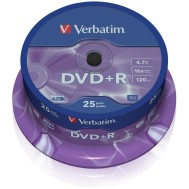 Campana 25 DVD+R Matt Silver 4.7GB - VERBATIM - ICA-DVD-PIU25