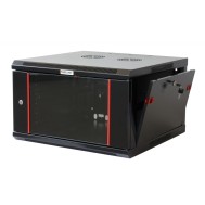 Armadio Rack 19" a muro 6 unità sezione unica profondità 450mm Nero - INTELLINET - I-CASE EW-2006BKLII
