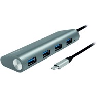 Hub USB-C™ SuperSpeed 4 Porte Alluminio Silver - LOGILINK - IUSB31-HUB4CA