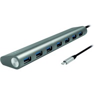 Hub USB-C™ SuperSpeed 7 Porte Alluminio Silver - LOGILINK - IUSB31-HUB7CA