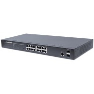 Switch Gigabit Ethernet 16 Porte PoE+ Web-Managed con 2 porte SFP - INTELLINET - I-SWHUB POE-198