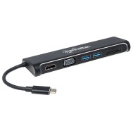 Convertitore USB-C™ a HDMI / VGA Docking Station 4-in-1 - MANHATTAN - IADAP USBC-MULTISD
