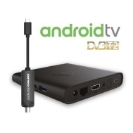 Decoder Smart AndroidTV BoxQ Google 4K Dolby con Dongle DVBT2 - OEM - ICAU-DPATV2