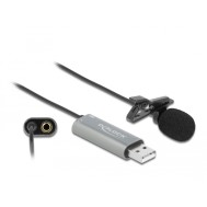 Microfono Lavalier Omnidirezionale USB Jack 3.5mm 24bit 192kHz con Clip - DELOCK - ICC SH-LV-USBD