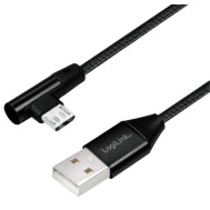 Cavo USB Micro-B Maschio Angolato/USB-A Maschio Dritto 0,3m Nero - LOGILINK - ICOC MU290A-003B