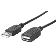 Cavo prolunga USB 2.0 Hi-Speed 1m Nero - MANHATTAN - ICOC U2-AA-10-EX