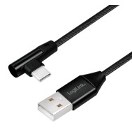 Cavo HighSpeed USB-C™ Maschio Angolato/USB-A Maschio Dritto 1m Nero - LOGILINK - ICOC U2-AC90-010B
