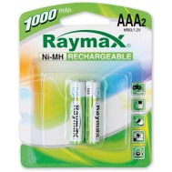 Blister 2 Batterie Ricaricabili Mini Stilo AAA 1000 mAh - RAYMAX BATTERIES - IBT-K1000-B2