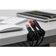 Set 2 Fermacavo da Scrivania a cinque posti Nero - GOOBAY - ISWT-CL-5SLBK