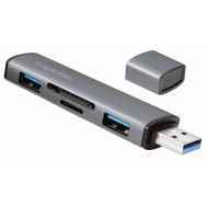 Hub USB3.2 Gen2 2 Porte USB A con Lettore di Schede Card Reader
