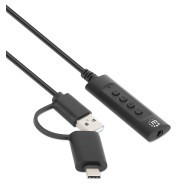 Cavo Adattatore 2-in-1 da USB-C™ e USB-A a Audio Stereo Aux da 3,5 mm - MANHATTAN - IUSB-DAC-COMBO