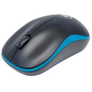 Mouse Ottico Wireless con Micro Ricevitore USB 1000dpi Nero/Azzurro - MANHATTAN - IM 1000-WL-BBL