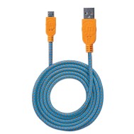 Cavo Micro USB Guaina Intrecciata USB/MicroUsb 1.8m Blu/Arancione - MANHATTAN - ICOC MUSB-A-018BBO