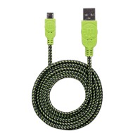 Cavo Micro USB Guaina Intrecciata USB/MicroUsb 1.8m Nero/Verde - MANHATTAN - ICOC MUSB-A-018BBG