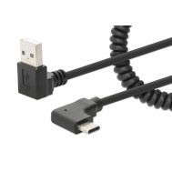 Cavo di Ricarica USB-A a USB-C™ 1m Spiralato Nero