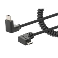 Cavo di Ricarica USB-C™ a Micro-USB 1m Spiralato Nero - MANHATTAN - ICOC-USB-CHCM-SP