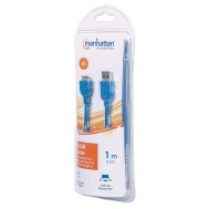 Cavo USB 3.0 SuperSpeed A/Micro B M/M 1 m Blu in Blister - MANHATTAN - ICOC MUSB3-A-010RB