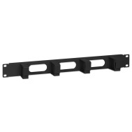 Pannello Passacavi 4 Anelli Corti 3 Fori 1U Nero - INTELLINET - I-CASE CABLE-BKP