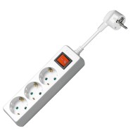 Multipresa 3 Posti Schuko con Interruttore e Cavo 3m - GOOBAY - IUPS-PCP-3DW3