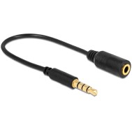 Cavo Audio 3.5 mm M/F 4Pin Convertitore di Assegnazione Pin 17,5cm Nero - DELOCK - ICOC 19-SB-HP