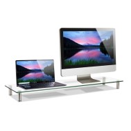 Stand Supporto da Scrivania in Vetro Trasparente per Monitor e Laptop - LOGILINK - ICA-MS 060