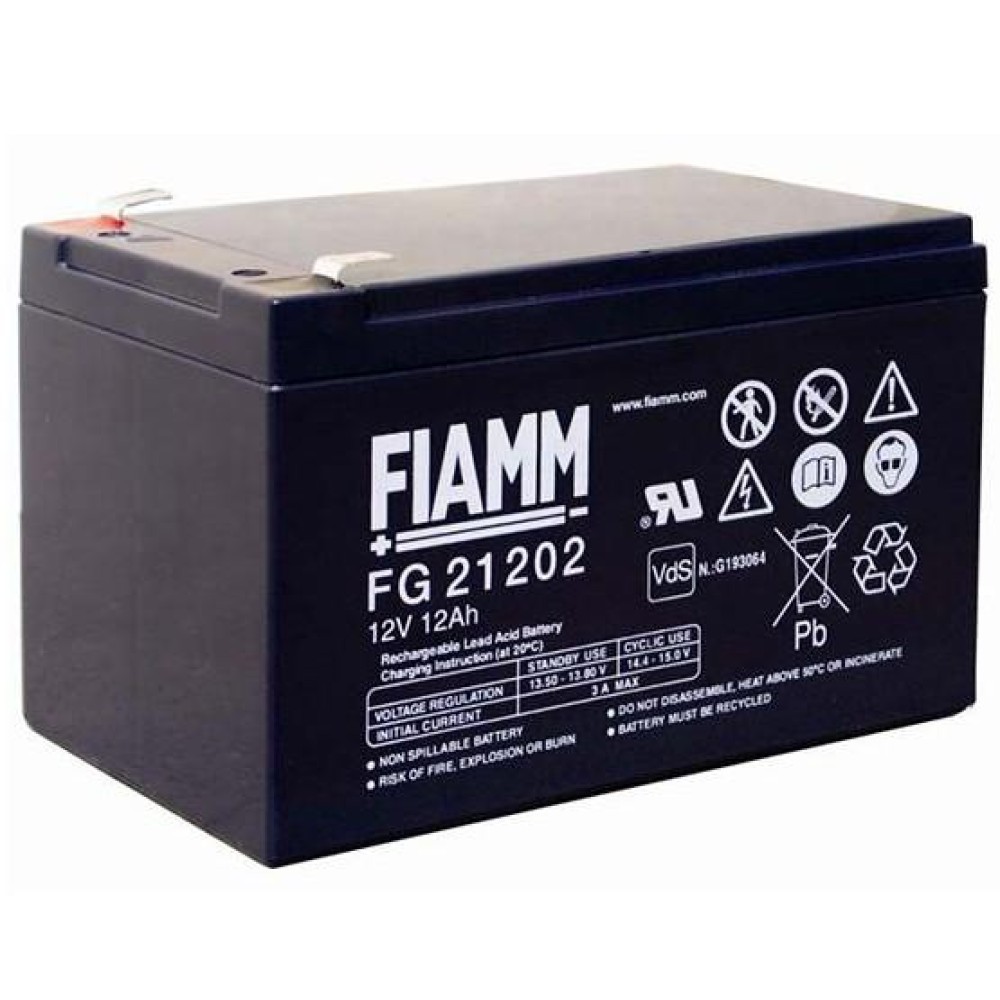Batteria al Piombo 12V 12Ah Ricaricabile Fiamm (Faston 6,3mm)