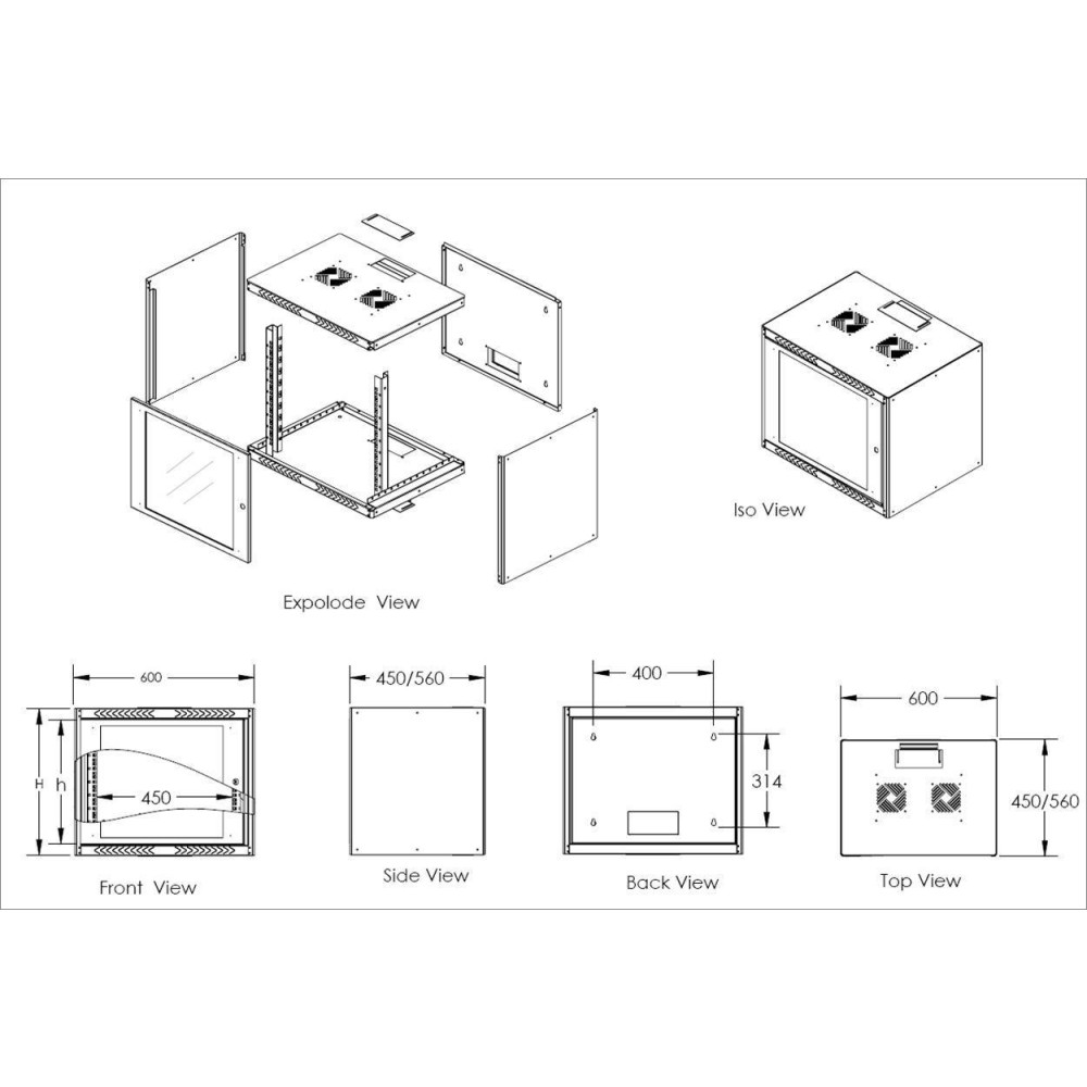 Rack Da Parete 19 Pollici 4U Stalflex - Scaffale Per Server E Apparecchiature Di Rete, Portata 80kg, Acciaio Resistente - Foto 6