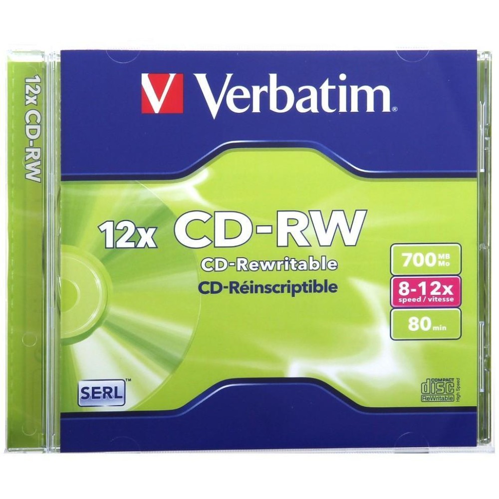 CD-RW 12x 80 Min 700MB - VERBATIM - ICA-CD-RW