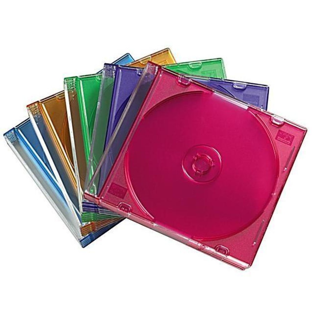 Porta CD Slim Jewel Case Colorati Trasparenti - MANHATTAN - ICA-CD 01-SL-1