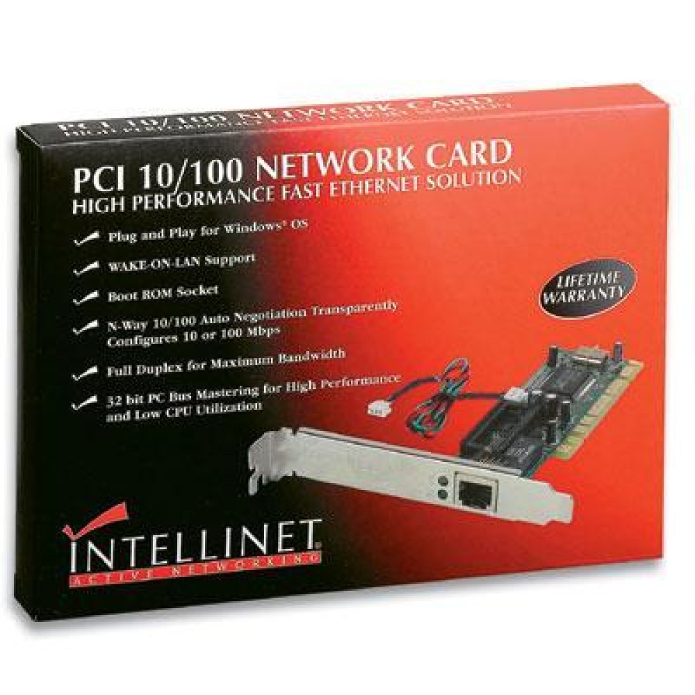 Scheda 10/100 Mbps WAKE ON LAN Realtec chipset NE 2000 - INTELLINET - ICC IO42-WO-1