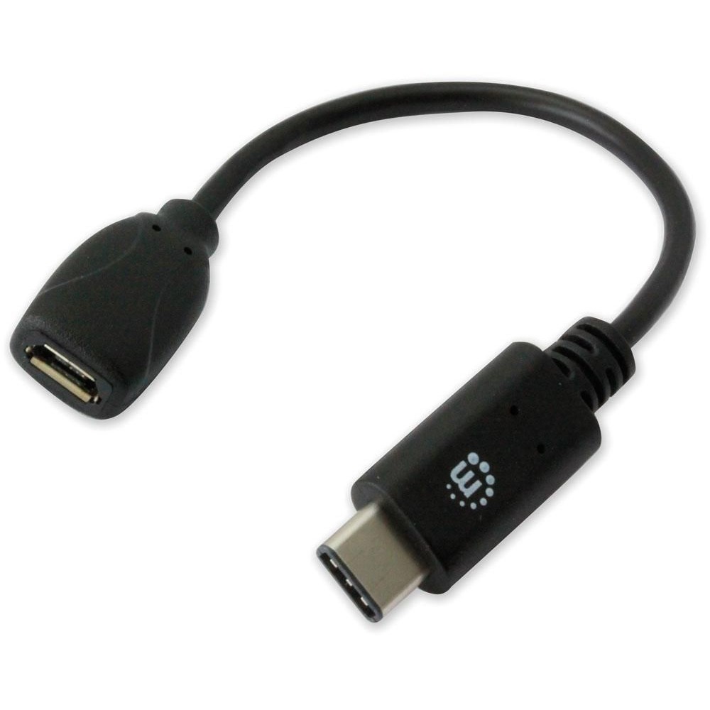 Cavo HiSpeed USB MicroB Femmina / USB-C Maschio 0,15m Nero - MANHATTAN - ICOC MUSB20-CMBF02-1