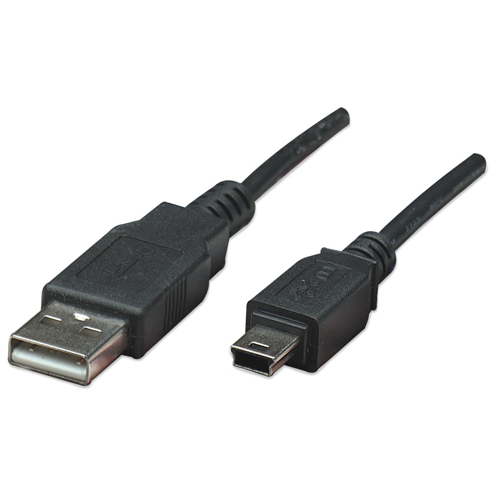 Cavo USB 2.0 A maschio/mini B 5 pin maschio 3 m Nero - MANHATTAN - ICOC MUSB-AA-030-1