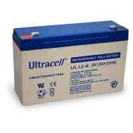 Batteria Ricaricabile 6V 12Ah, Ultracell UL12-6(Faston 187 - 4.8 mm) - ULTRACELL - IBT-PS-UL126