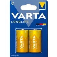 Blister 2 Batterie 1.5V Longlife Alcalina C Mezza Torcia - VARTA - IBT-KVT-CL2