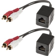 Convertitore Extender Audio RJ45 Cat.5 2xRCA - TECHLY - IDATA AU-EXTRJ45