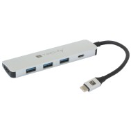 Hub USB-C™ SuperSpeed 3 Porte USB3.0 con HDMI 4K e PD - TECHLY - IADAP USB31-DOCK4