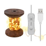 Bobina con Filo di Rame 100 Luci LED IP21 USB Interruttore On Off - GOOBAY - I-LED-CHAIN100YARN