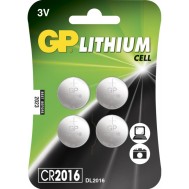 Blister 4 Batterie a Bottone Litio CR2016 - GP BATTERIES - IC-GP103180