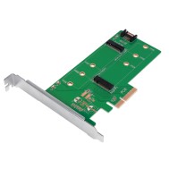 Doppio Adattatore PCIe M.2 per SSD SATA e PCIe SATA - LOGILINK - ICC X-PCI-2M2