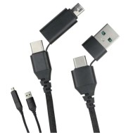 Cavo di Sincronizzazione e Ricarica USB-C™ USB-A e Micro USB 1.2m Nero - FONTASTIC - ICFT-255175
